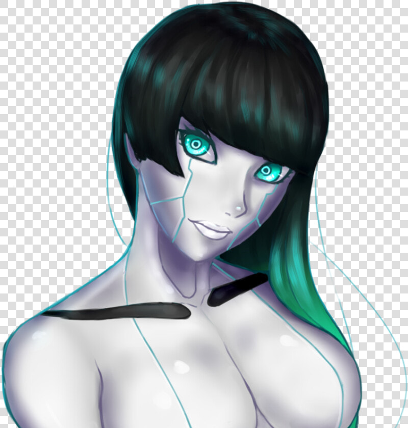 Face Hair Human Hair Color Nose Head Beauty Black Hair   Sexy Anime Robot Girls  HD Png DownloadTransparent PNG