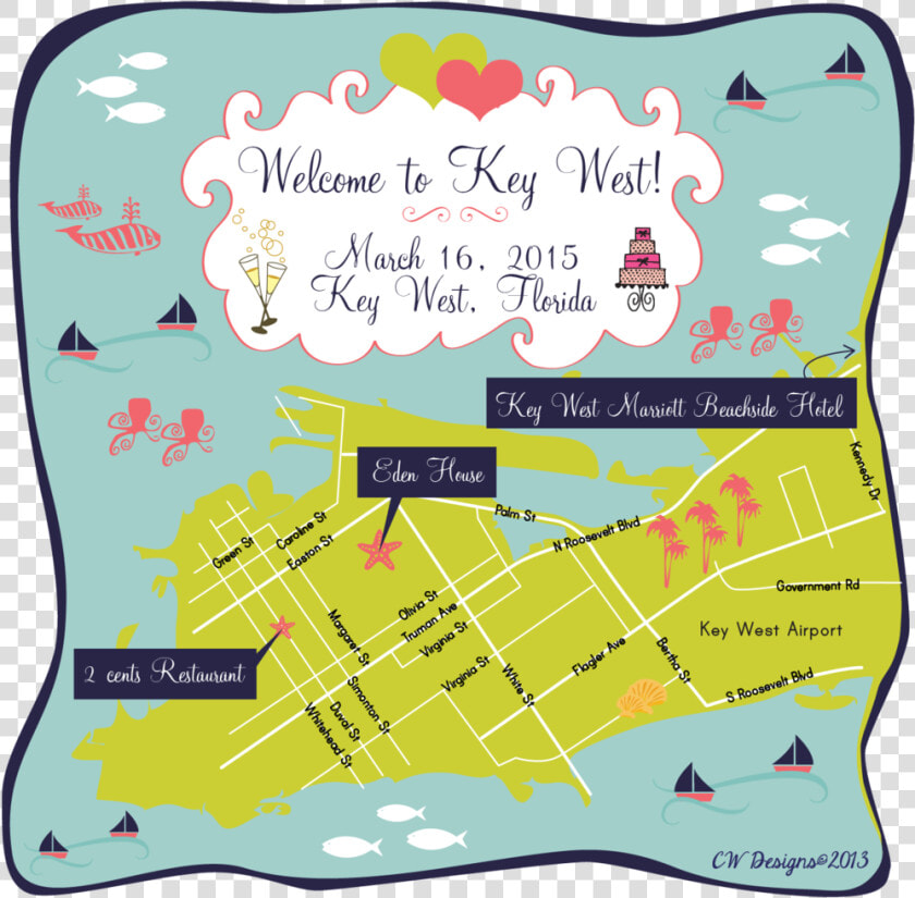 Welcome To Key West Curvy   Map  HD Png DownloadTransparent PNG