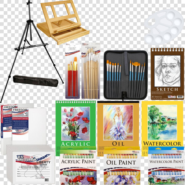 Transparent Painting Easel Clipart   Painting Set  HD Png DownloadTransparent PNG