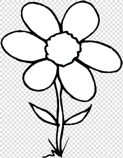 Flower Cliparts Black   Clipart Flower Drawing Black And White  HD Png DownloadTransparent PNG