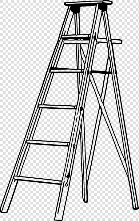 Ladder  Aluminium  Foldable  Metal  Single  Climb   Ladder Clipart Black And White  HD Png DownloadTransparent PNG