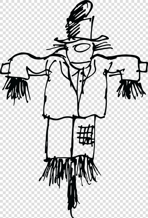 Drawing Farmer Scarecrow   Scarecrow Clipart Black And White  HD Png DownloadTransparent PNG