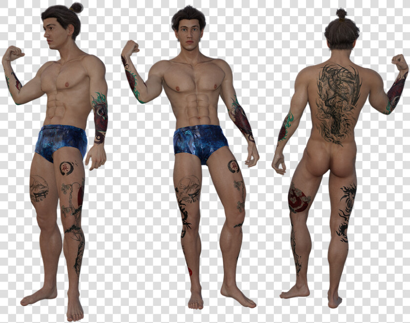 Tattoo  Man  Male  Muscles  Model  Sexy  Fitness  Abs   Barechested  HD Png DownloadTransparent PNG