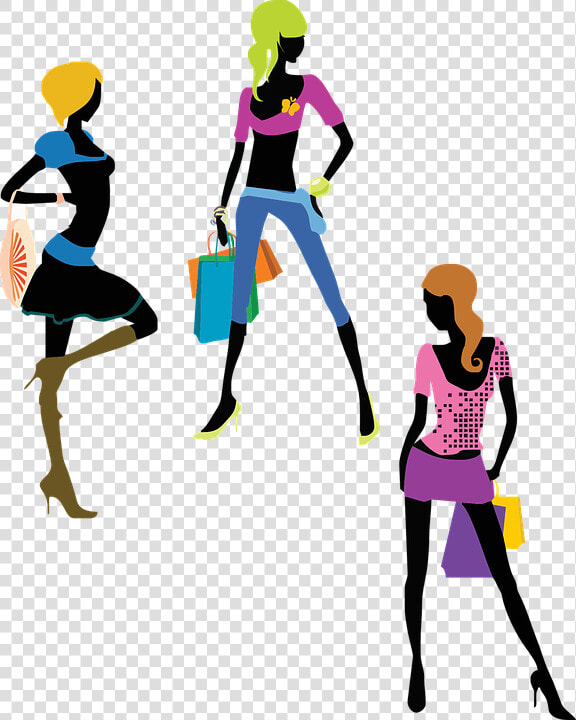 Fashion  Girls  Glamour  Shopping  Models  Shoppers   Fashion Ladies Clip Art  HD Png DownloadTransparent PNG