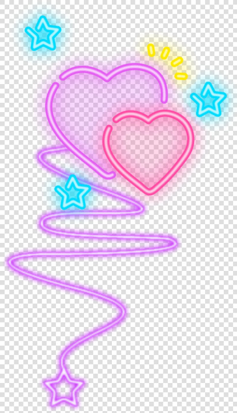  freetoedit  neon  colors  hearts  stars  lights   Love Neon Png Picsart  Transparent PngTransparent PNG