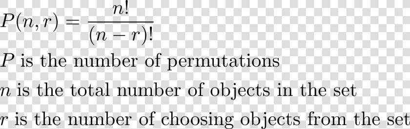 Permutation Formula   Elmer Fem Solver  HD Png DownloadTransparent PNG