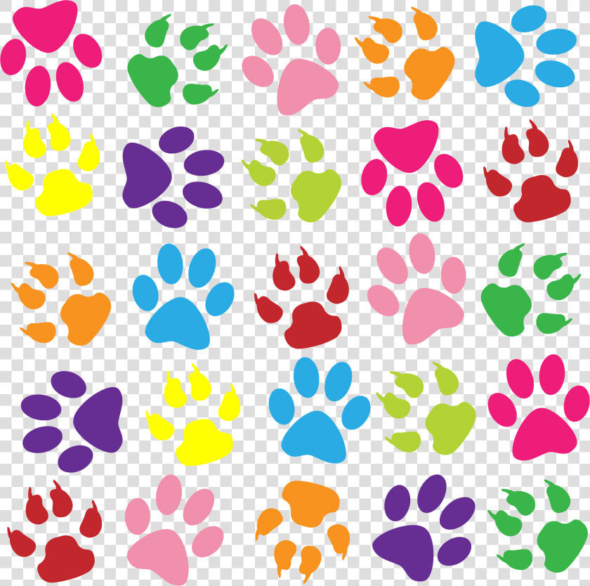 Pawprint Clipart Transparent Background   Colorful Paw Prints Png  Png DownloadTransparent PNG