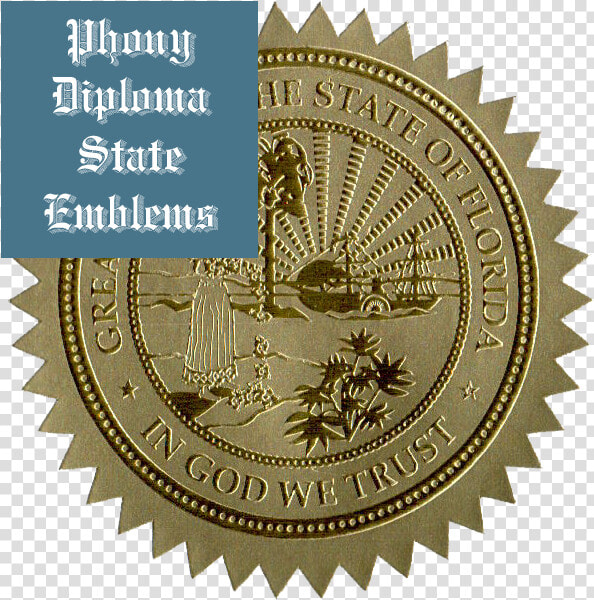 Florida Embossed Gold State Emblem Applied To Fake   Logo Red Circle With Tt  HD Png DownloadTransparent PNG