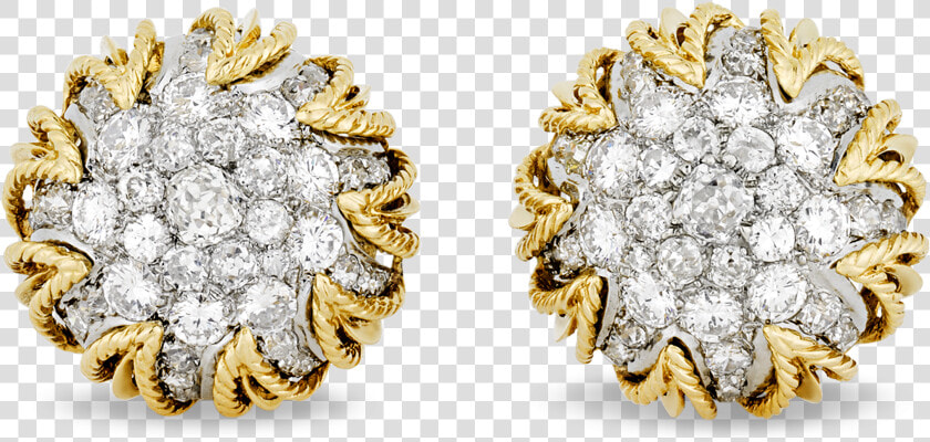 Gold And Diamond Earrings By Van Cleef  amp  Arpels    Diamond Earring Gold Png  Transparent PngTransparent PNG