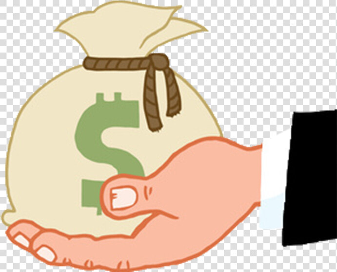 Transparent Cartoon Money Bag Png   Handing Out Money Clipart  Png DownloadTransparent PNG