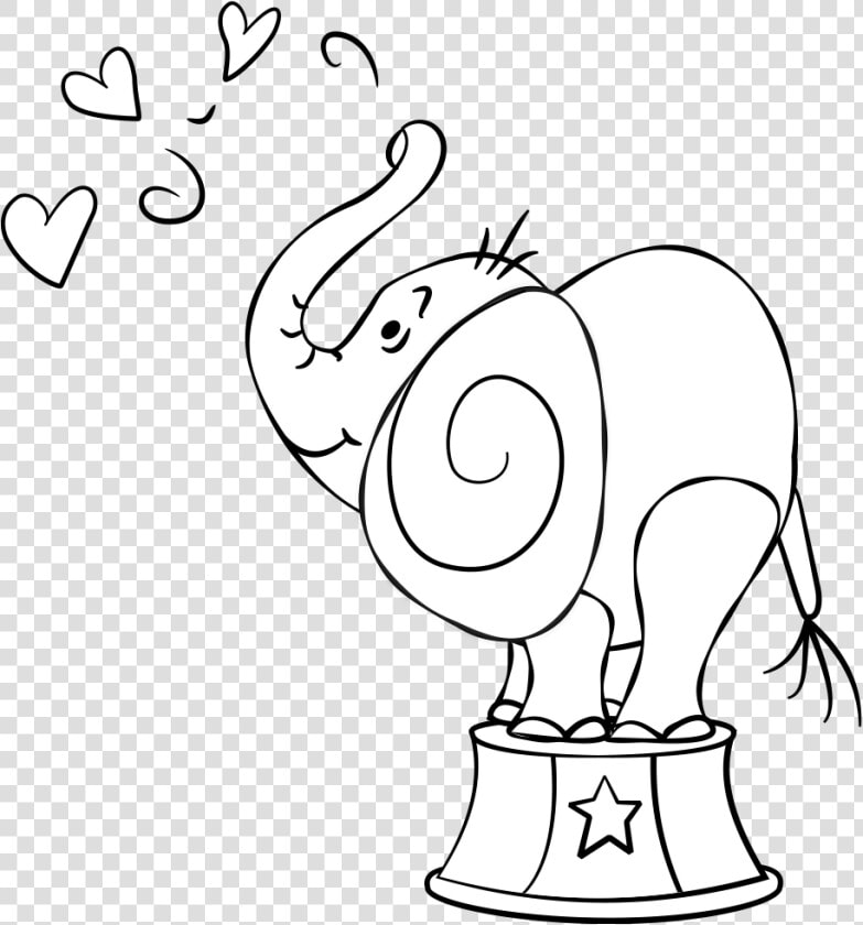 Elephant Love Digi Stamp   Cartoon  HD Png DownloadTransparent PNG