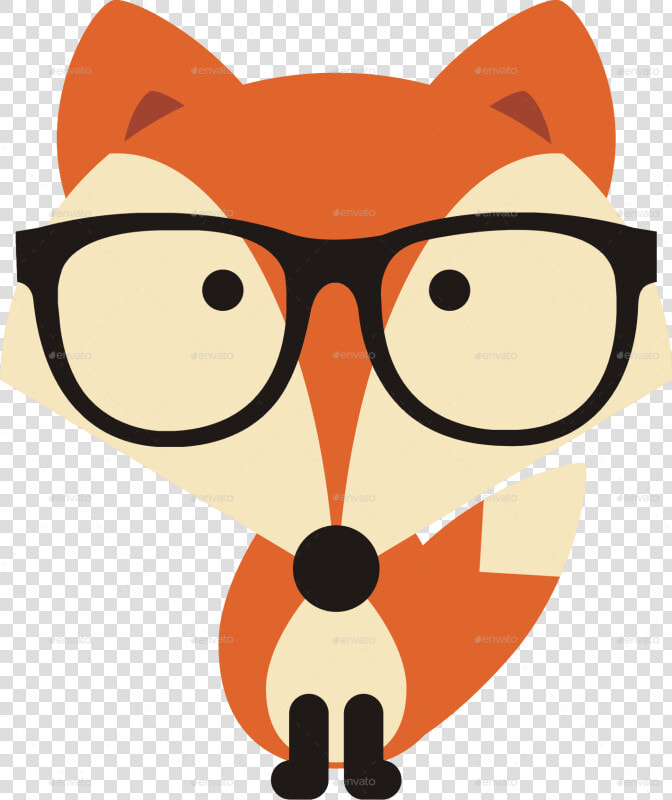 Glasses Clipart Fox   Cartoon Fox With Glasses  HD Png DownloadTransparent PNG