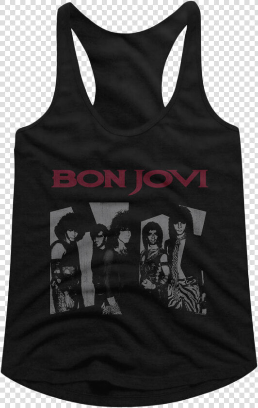 Black And White Bon Jovi Racerback Tank Top   Police 81 82 Tour Ghost  HD Png DownloadTransparent PNG