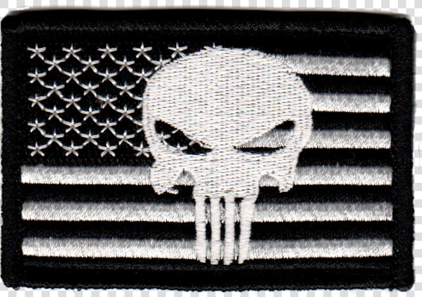 Tactical Punisher Skull Flag Black white Patch  HD Png DownloadTransparent PNG