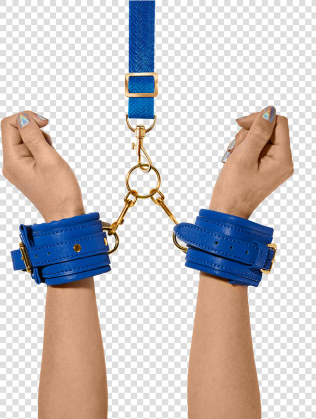 Two Hands In Adjustable Navy Blue Pvc Vegan Leather   Leather  HD Png DownloadTransparent PNG