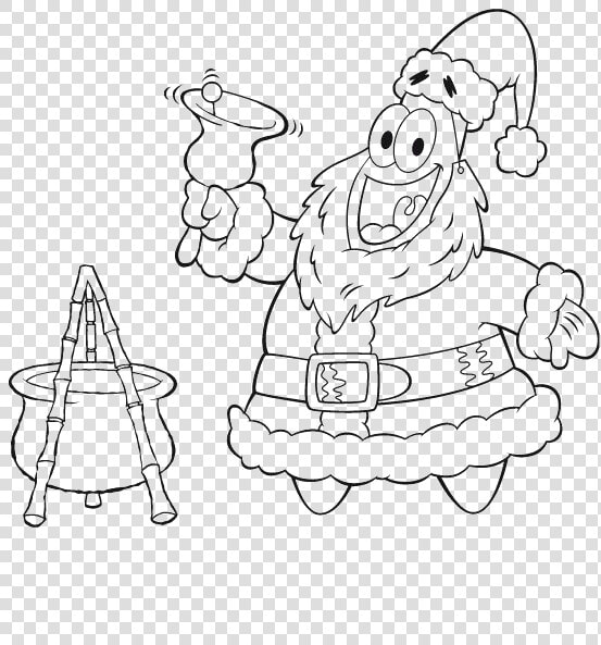 Spongebob Christmas Patrick Coloring Pages   Spongebob Drawings For Christmas  HD Png DownloadTransparent PNG