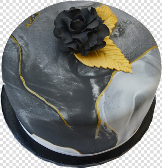 Black Marble Lemon Cake With Gold Accents And An Edible   Marbled Sugar Paste Cake  HD Png DownloadTransparent PNG