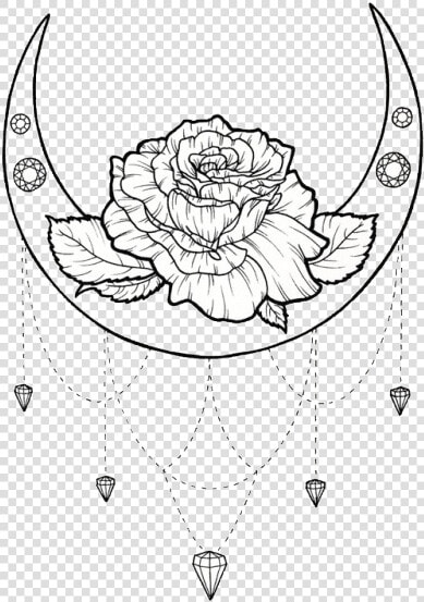  ceiaxostickers  transparent  overlay  sticker  tumblr   Aesthetic Moon And Rose Drawing  HD Png DownloadTransparent PNG