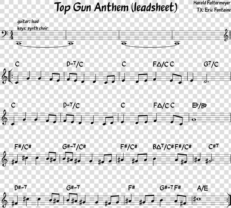 Top Gun Anthem Piano Sheet Music  HD Png DownloadTransparent PNG