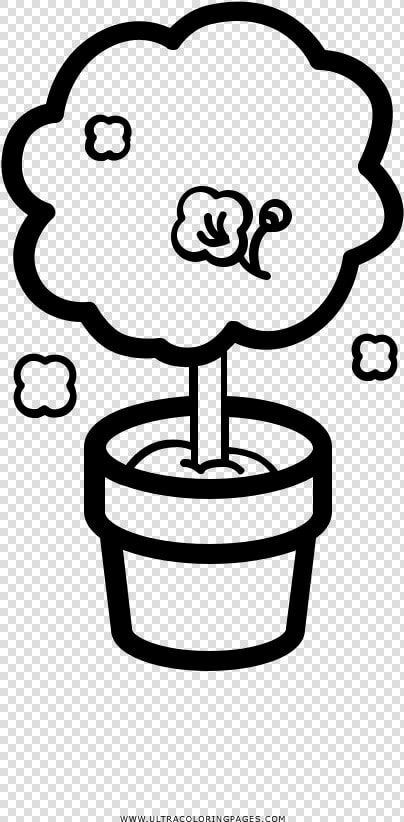 Cherry Tree In A Pot Coloring Page   Maceta Png Para Colorear  Transparent PngTransparent PNG