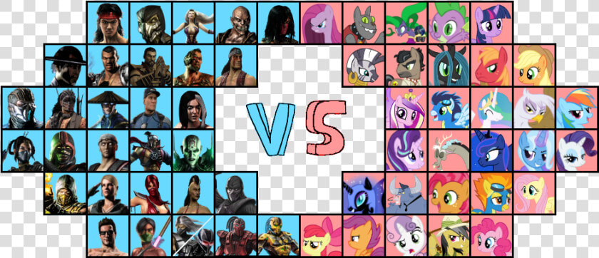 Mk Vs Mlp Roster   Cartoon  HD Png DownloadTransparent PNG