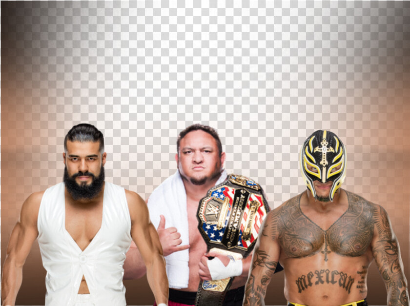 Samoa Joe Vs Rey Mysterio Vs Andrade Wwe United States   Lucha Libre  HD Png DownloadTransparent PNG