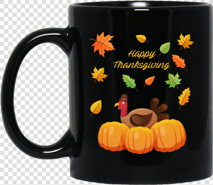 Happy Thanksgiving With Turkey And Pumpkins Mugs Bm11oz  HD Png DownloadTransparent PNG