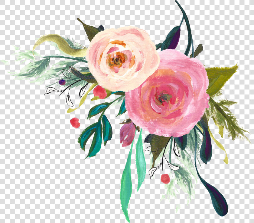 Corner Transparent Watercolor Floral   Watercolor Flower Corner Border Png  Png DownloadTransparent PNG