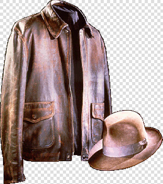 Genuine Smithsonian Leather Jacket And Fedora Worn   Original Indiana Jones Jacket  HD Png DownloadTransparent PNG