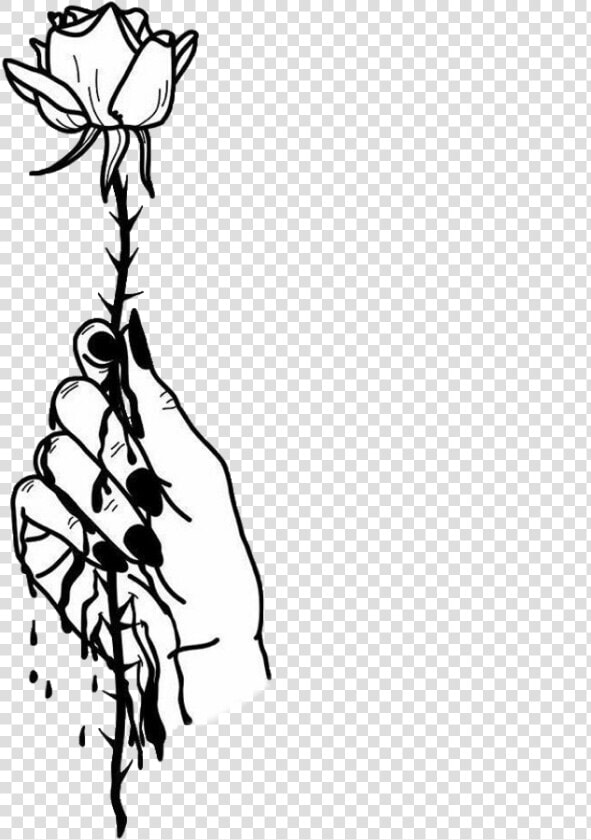 Tumblr Arm Arms Rose Roses Flower Flowers Blackandwhite   Black And White Transparent  HD Png DownloadTransparent PNG