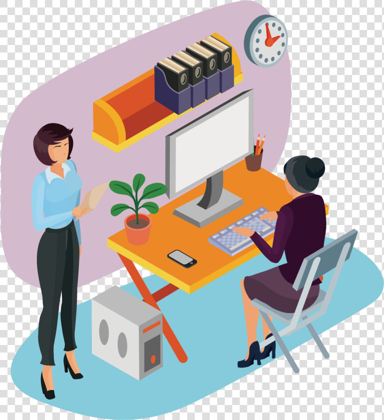 Clip Art Photography Businessperson Illustration Woman   Work Office Desk Clipart  HD Png DownloadTransparent PNG