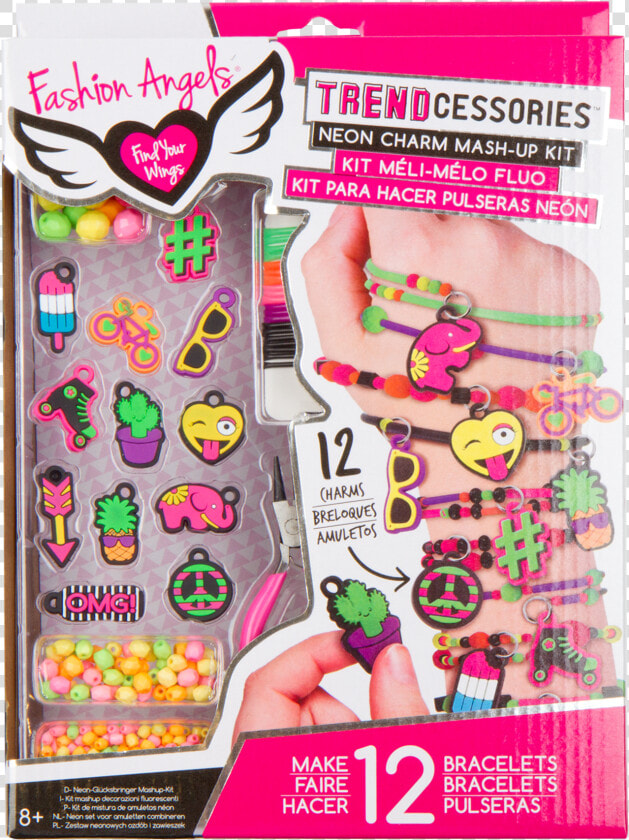 Neon Charm Mash Up Bracelet Kit Title Neon Charm   Badge Factory Badge Pin Design Kit Fashion Angels  HD Png DownloadTransparent PNG