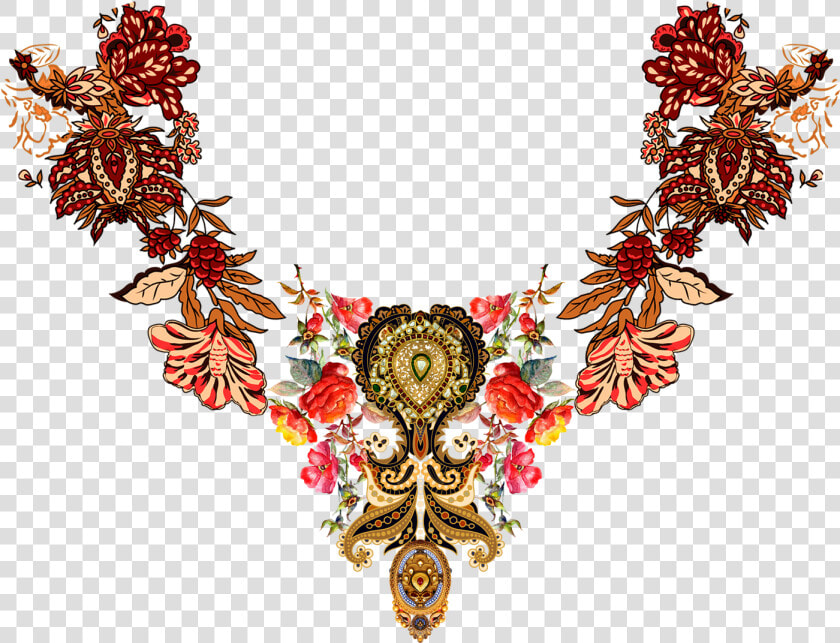 Vector Jwellery Neck   Floral Design  HD Png DownloadTransparent PNG