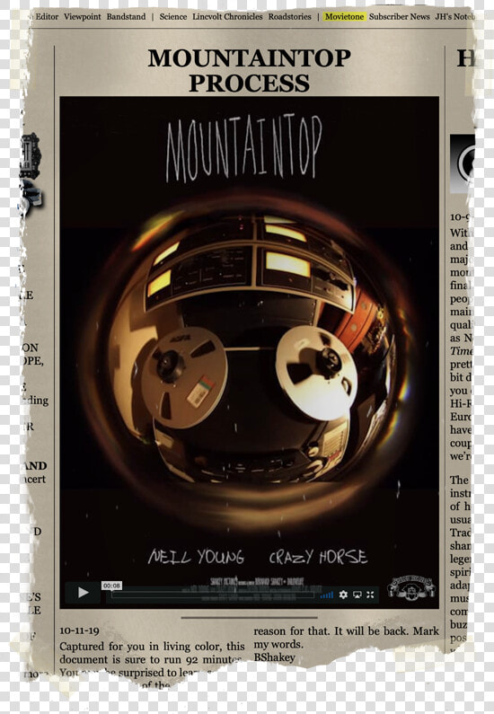 Neil Young Mountain Top Movie  HD Png DownloadTransparent PNG