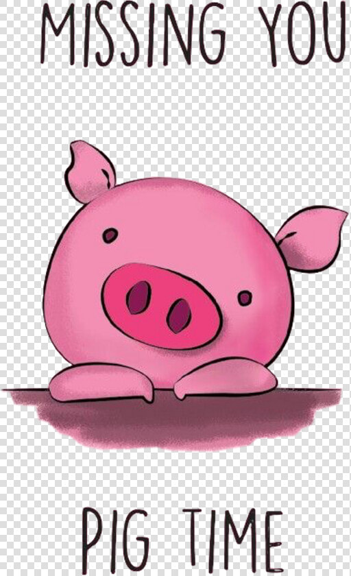  cute  pig  missyou  illustration  freetoedit   Pig Miss You  HD Png DownloadTransparent PNG