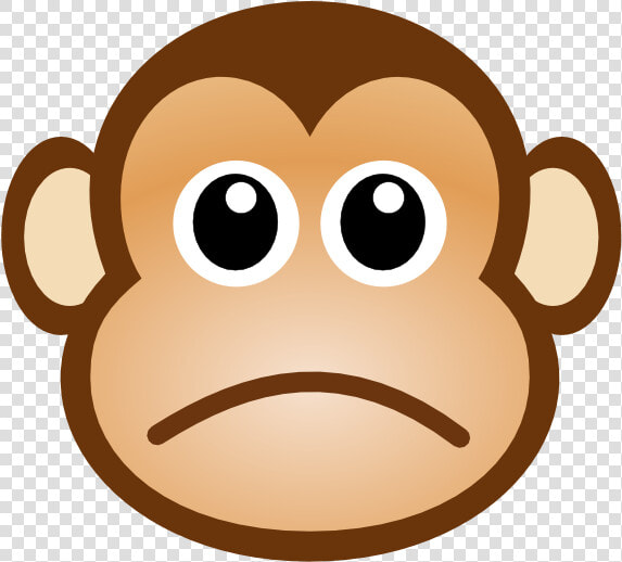 Sad Monkey Svg Clip Arts   Sad Monkey Face Cartoon  HD Png DownloadTransparent PNG