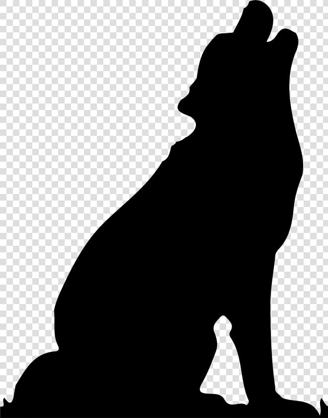 Gray Wolf Silhouette Black Wolf   Sitting Dog Silhouette Png  Transparent PngTransparent PNG