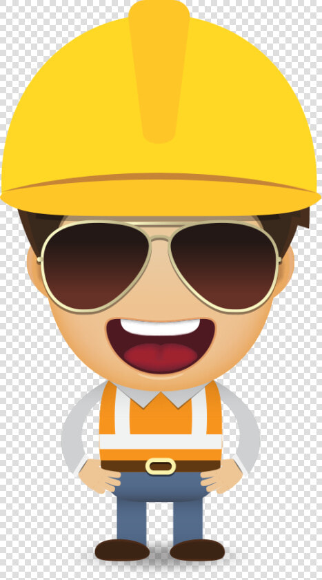 Laborer Worker Euclidean Vector Sunglasses Construction   Construction Worker Cartoon Character  HD Png DownloadTransparent PNG