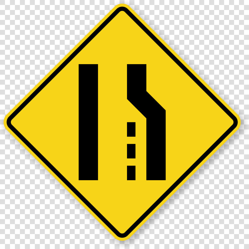 Sign Means Right Lane Ends  HD Png DownloadTransparent PNG