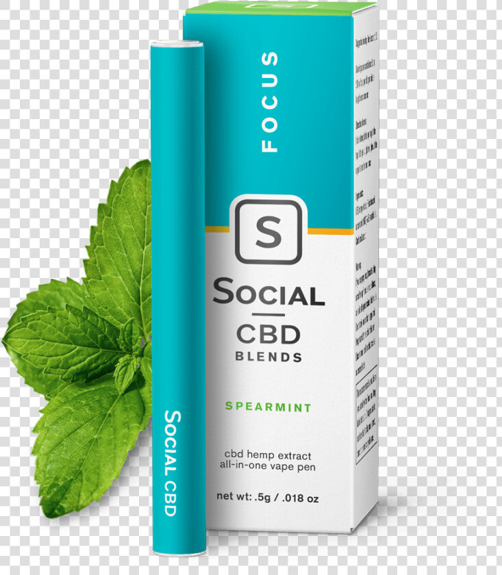 Social Cbd Blends Focus Spearmint   Social Cbd Pen  HD Png DownloadTransparent PNG