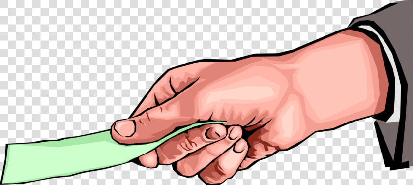 Vector Illustration Of Hand Receiving Or Giving Currency   Clipart De Mao Segurando  HD Png DownloadTransparent PNG