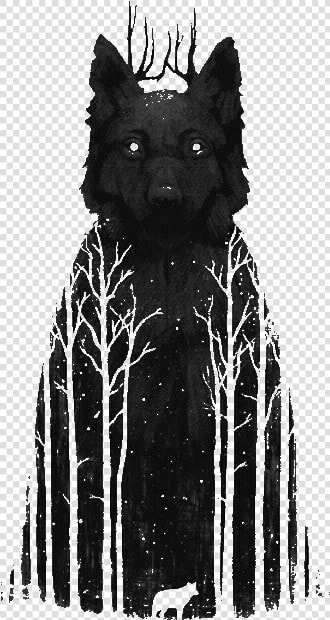 Black illustration black And White monochrome graphic   Black Wolf Tattoo Design  HD Png DownloadTransparent PNG