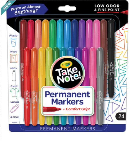 Crayola Take Note Permanent Marker Pens 24 Ct   Crayola Take Note Permanent Markers  HD Png DownloadTransparent PNG