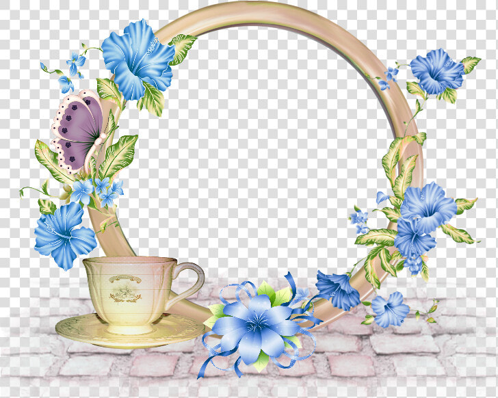 Clipart Borders Blue Flower   Bom Dia Com Muitas Bencaos De Deus  HD Png DownloadTransparent PNG