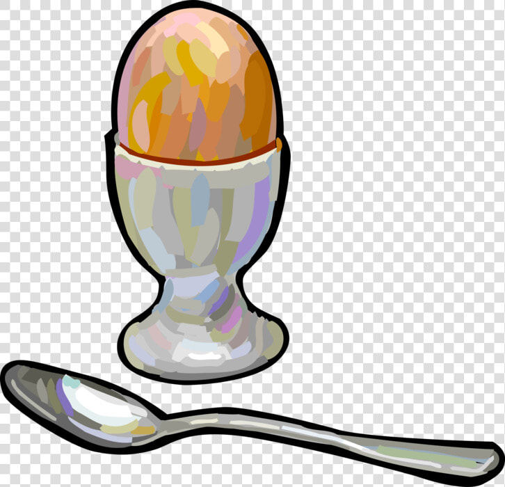 Vector Illustration Of Hard Boiled Egg With Spoon  HD Png DownloadTransparent PNG