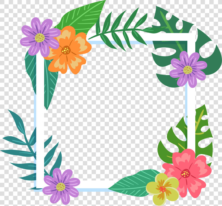 Flower Picture Frame Tropics Film Frame   Colorful Flower Frame Png  Transparent PngTransparent PNG