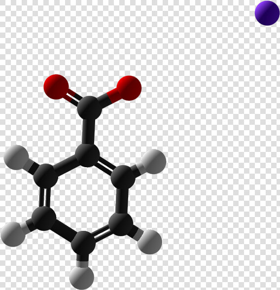 Sodium Benzoate 3d Balls   3d Structure Of Warfarin  HD Png DownloadTransparent PNG