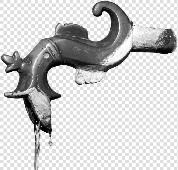 Gargoyle  Bronze  Head  Sculpture  Metal  Water Jet   Handgun  HD Png DownloadTransparent PNG