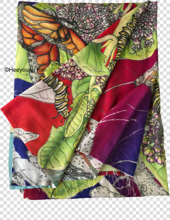 Scarf 1  Monarch And Milkweed   Patchwork  HD Png DownloadTransparent PNG