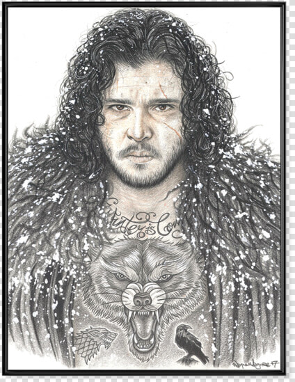 Inked   Jon Snow   Poster   Jon Snow Drawing  HD Png DownloadTransparent PNG